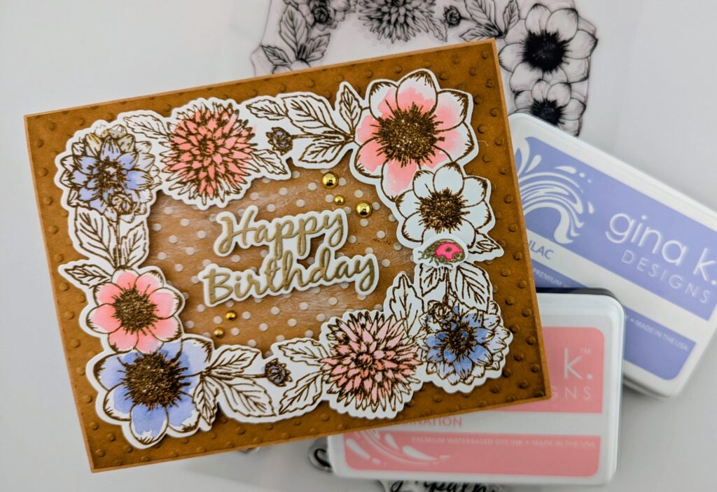 Vintage Style Birthday Card | Flowering Frame Stamp and Die Set