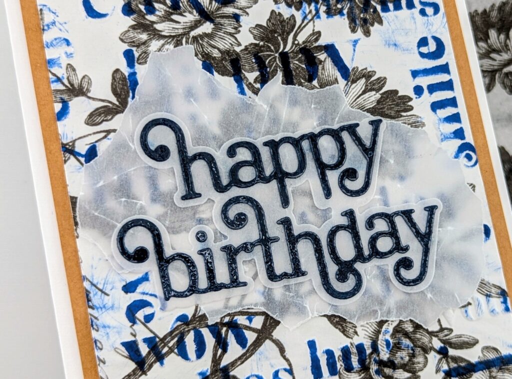 Masculine Birthday Card | Tim Holtz Collage Paper + Embossing Folder